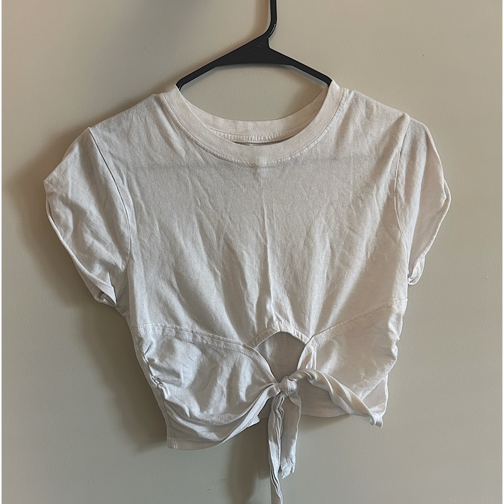 Urban Outfitters White Tie Crop Top
